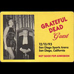 Grateful Dead 12/13/1993 San Diego Backstage Pass