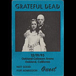 Grateful Dead 12/19/1993 Oakland Backstage Pass