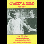 Grateful Dead 3/25/1994 Uniondale NY Backstage Pass