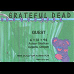 Grateful Dead 6/18/1994 Eugene OR Backstage Pass