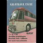 Grateful Dead 7/3/1994 Mountain View Backstage Pass