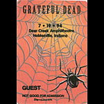 Reonegro Grateful Dead 7/19/1994 Noblesville IN Backstage Pass