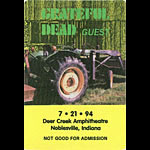 Grateful Dead 7/21/1994 Noblesville IN Backstage Pass