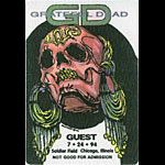 Reonegro Grateful Dead 7/24/1994 Chicago Backstage Pass