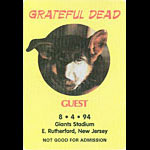 Grateful Dead 8/4/1994 NY Giants Stadium Backstage Pass