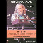 Grateful Dead 10/13/1994 New York City Backstage Pass