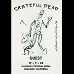 Jerry Garcia Grateful Dead 12/9/1994 Oakland Backstage Pass