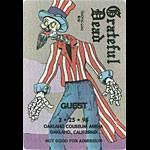 Reonegro Grateful Dead 2/25/1995 Oakland Backstage Pass