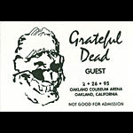 Jerry Garcia Grateful Dead 2/26/1995 Oakland Backstage Pass