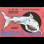 Reonegro Grateful Dead 3/23/1995 Charlotte NC Backstage Pass