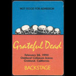 Rick Griffin Grateful Dead 2/26/1990 Oakland Backstage Pass