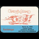 Rick Griffin Grateful Dead 3/16/1990 Washington DC Backstage Pass