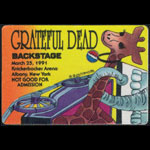 Grateful Dead 3/25/1991 Albany NY Backstage Pass