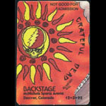 Grateful Dead 12/3/1992 Denver Backstage Pass