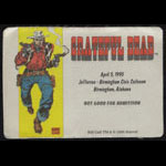 Grateful Dead 4/5/1995 Kid Colt Marvel Backstage Pass