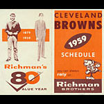 Cleveland Browns 1959 Pocket Football Schedule