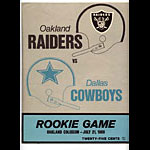 1969 Oakland Raiders vs Dallas Cowboys Rookie Game Program Program