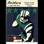 1969 Oakland Raiders vs New York Jets Program Program