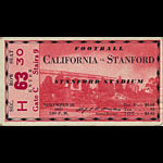 1937 Cal vs. Stanford Big Game Football Ticket