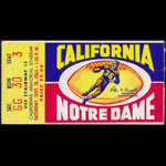 1965 Cal vs Notre Dame Football Ticket