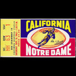 1965 Cal vs Notre Dame Football Ticket