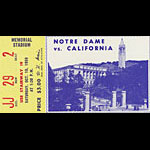 1959 Notre Dame vs Cal Football Ticket