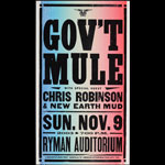 Hatch Show Print Gov't Mule and Chris Robinson at Ryman Auditorium Poster