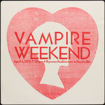 Hatch Show Print Vampire Weekend at Ryman Auditorium Poster