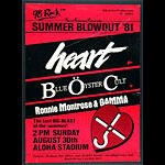 Summer Blowout '81 Heart  Blue Oyster Cult  Montrose in Hawaii Poster