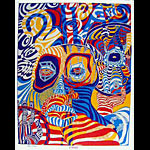 Funky Features 2 Heads Psychedelic Poster