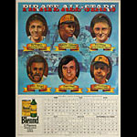 Pittsburgh Pirates All-Stars Baseball 1974 Schedule Calendar Poster