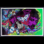 1972 Jimi Hendrix Silkscreen Blacklight  Poster