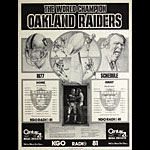 Oakland Raiders 1977 World Champions Football Schedule Poster
