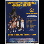 Photography: Steve Hathaway Cal Bears 1997-98 Basketball Season Home Schedule Poster