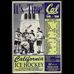 1995-1996 Cal Bears Ice Hockey Schedule University of California Berkeley Poster