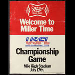 1983 USFL Championship Game Miller High Life Football Poster