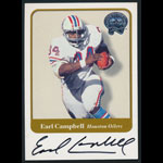 2001 Fleer Earl Campbell Signed Autographed Football Card