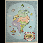Rick Shubb Humbead's Revised Map of the World 1969 Hippie Counterculture Map Poster