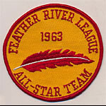 Feather River League Baseball 1963 All-Star Team Patch