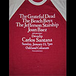 Grateful Dead Original 1980 Cambodian Relief  Concert 3/4 Sleeve Jersey Vintage T-Shirt