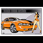 Stainboy Shake Some Action Orange Mustang Mach 1 Poster