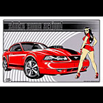Stainboy Shake Some Action Red Mustang Mach 1 Poster