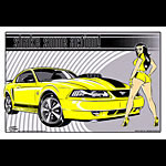 Stainboy Shake Some Action Yellow Mustang Mach 1 Poster