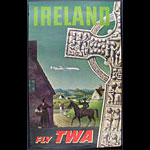 S. Greco Ireland Fly TWA Travel Poster