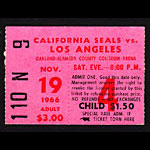 1966 California Seals vs. Los Angeles Blades Hockey Ticket