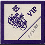 Allman Brothers Band 1991 Purple VIP Backstage Pass