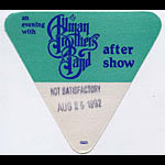 Allman Brothers Band 1992 Green After Show Backstage Pass