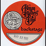 Allman Brothers Band 1993 Red Backstage Backstage Pass