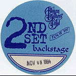 Allman Brothers Band 1994 Blue Backstage Backstage Pass