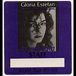 Gloria Estefan 1989 Get On Your Feet Staff Backstage Pass